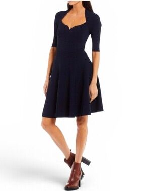 TED BAKER Navy Textured Milly Sweetheart - Size 5